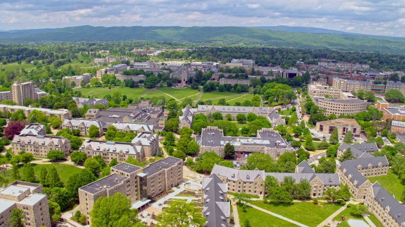 Campus and the surrounding hills, seen from above